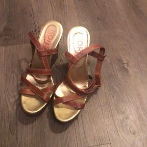 Michael Kors brown wedges. Good used condition. 9